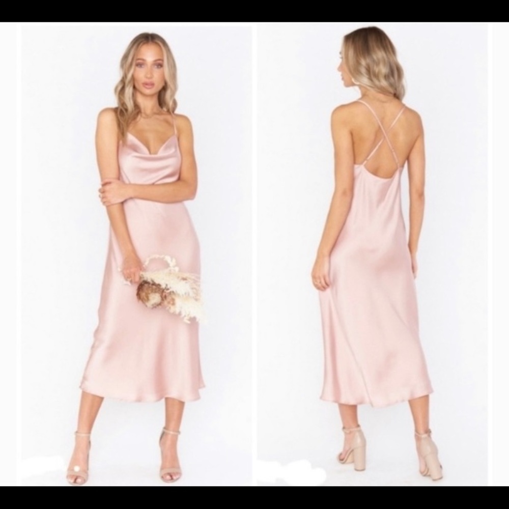 ISO- show me your mumu Verona Cowl Dress rose gold
